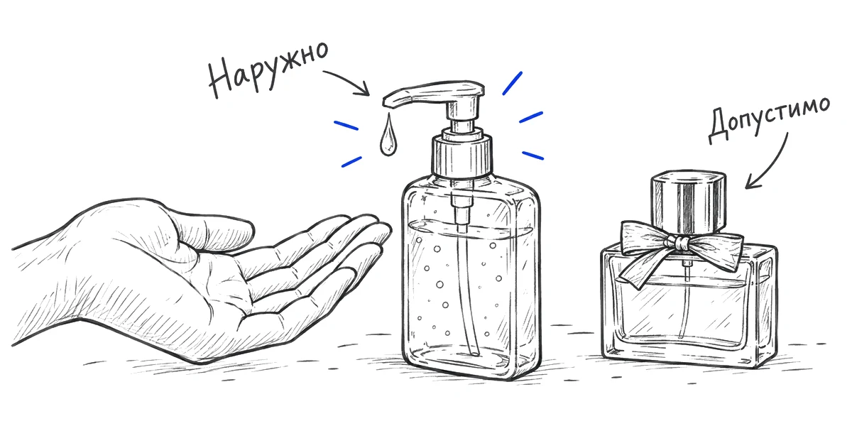 Антисептик и духи для наружного применения.