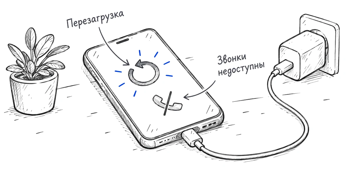 Телефон перезагружается во время установки обновления и временно недоступен.