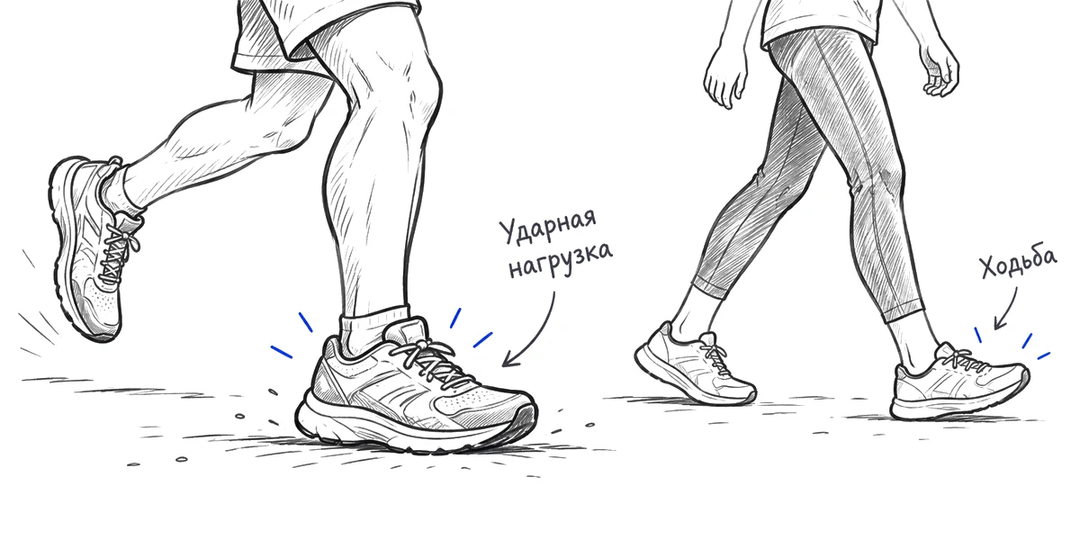 Сравнение бега и быстрой ходьбы по дорожке